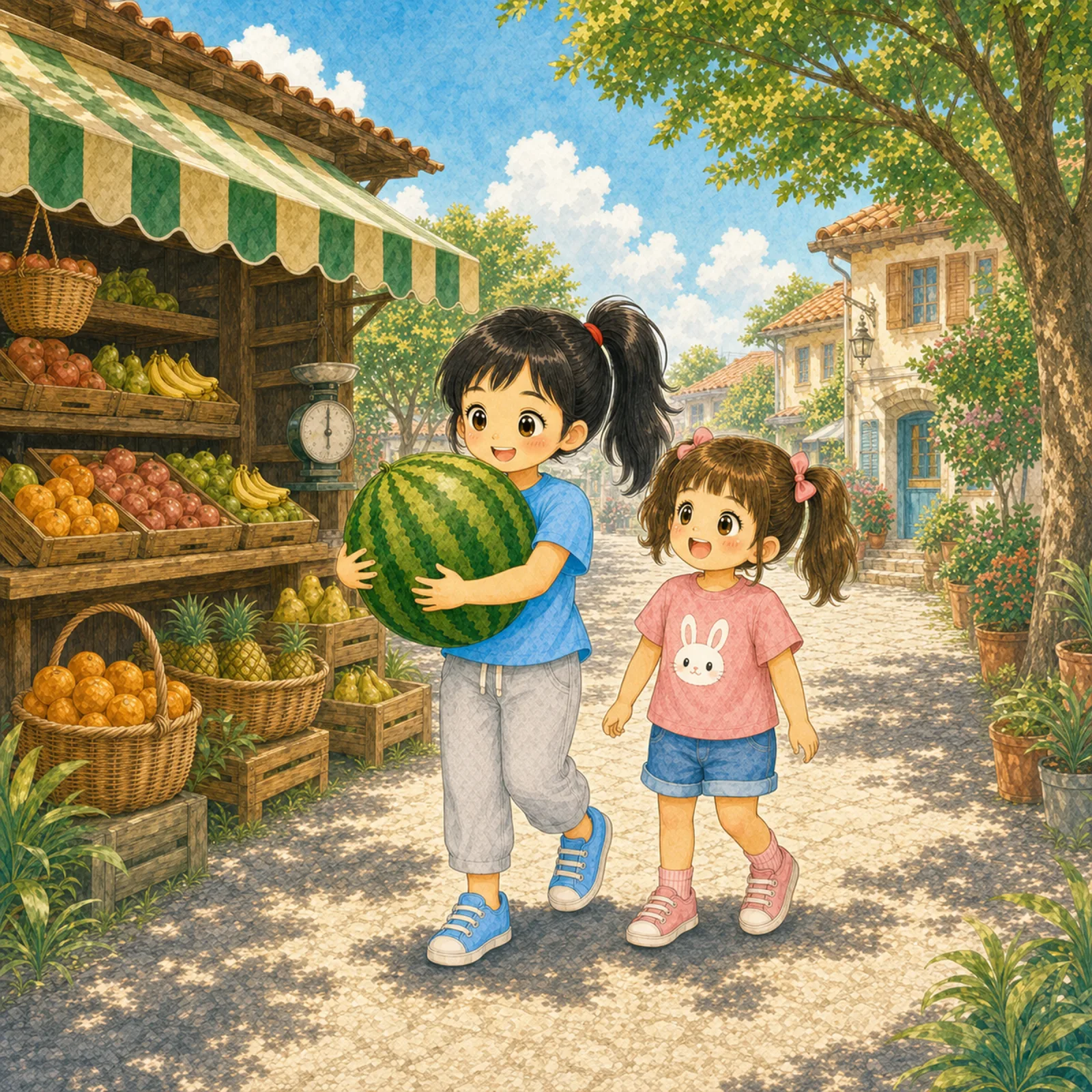They take the watermelon home.
