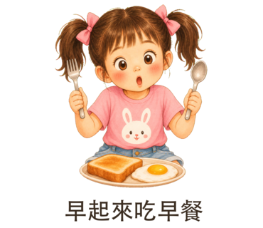 兔兔 — 早起來吃早餐